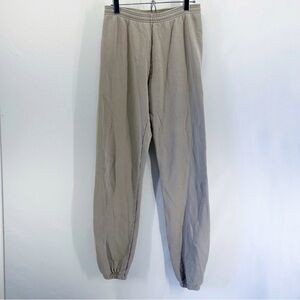 SKIMS Tan Fleece Cotton Joggers High Rise Pull On Sweatpants Small